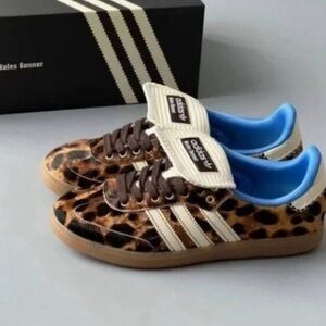 New Adidas x Wales Bonner Samba Pony Leopard Print Women's Sneaker